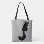 langharige zwarte kat | Koel Kat zijoog Tote Bag (Achterkant)