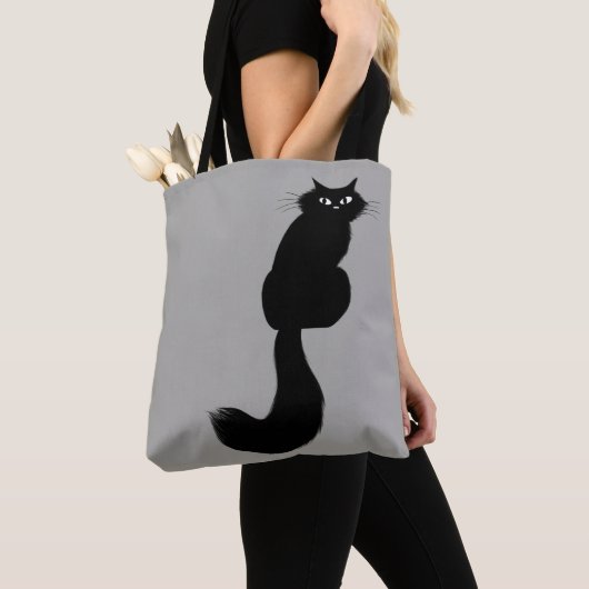 langharige zwarte kat | Koel Kat zijoog Tote Bag (Dichtbij)