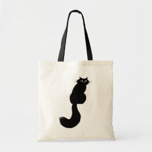 langharige zwarte kat Koel Kat zijoog Tote Bag