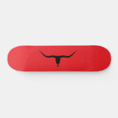 Langhoofd Schedel Zwart en Rood Skateboard (Horizontaal)