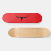 Langhoofd Schedel Zwart en Rood Skateboard (Horizontaal)