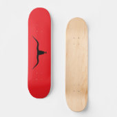 Langhoofd Schedel Zwart en Rood Skateboard (Voorkant)