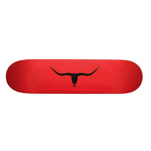 Langhoofd Schedel Zwart en Rood Skateboard
