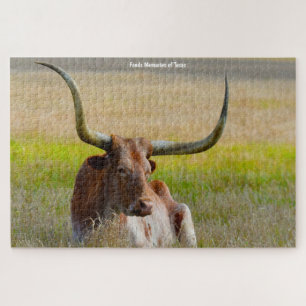 Langhoornrunderen Texas. Legpuzzel