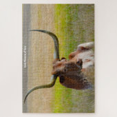 Langhoornrunderen Texas. Legpuzzel (Verticaal)