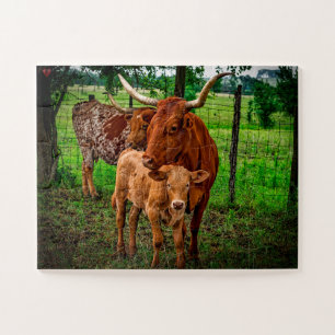 Langhoornrunderen Texas Legpuzzel