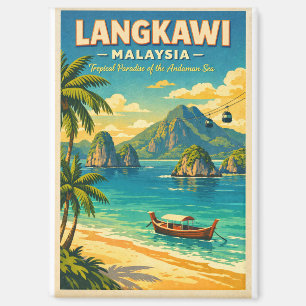 Langkawi-eiland, Maleisië, in een levendige retro  Magneet