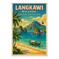 Langkawi-eiland, Maleisië, in een levendige retro