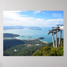 Langkawi kabelbaan Berg Uitzicht Reizen Souvenir Poster