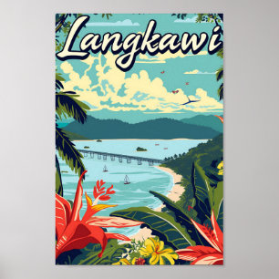 Langkawi Maleisië Artistieke Reis Illustratie Poster