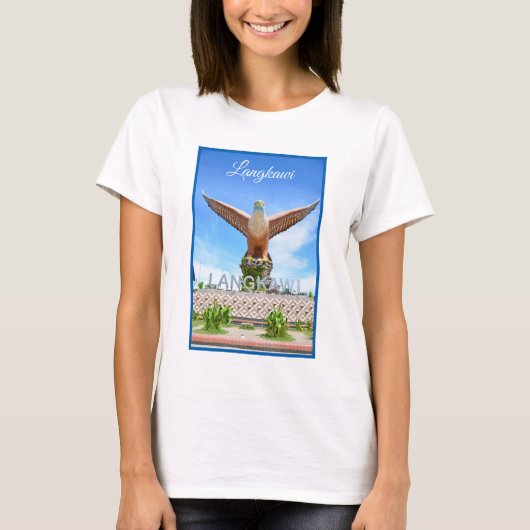 Langkawi Maleisië Eagle Standbeeld Landmark Souven T-shirt (Voorkant)