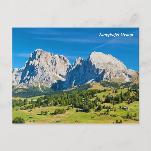 Langkofel Group in South Tyrol, Italië Briefkaart (Voorkant)