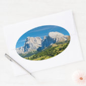 Langkofel Group in Zuid-Tirol, Italië Ovale Sticker (Envelop)
