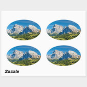 Langkofel Group in Zuid-Tirol, Italië Ovale Sticker (Vel)