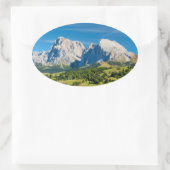 Langkofel Group in Zuid-Tirol, Italië Ovale Sticker (Tas)