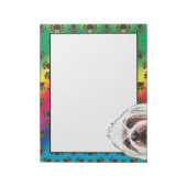 Langkorrelig Maltees kleurrijk hondpawpatroon Notitieblok (Linkerzijde)