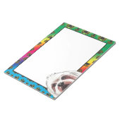 Langkorrelig Maltees kleurrijk hondpawpatroon Notitieblok (Schuin)