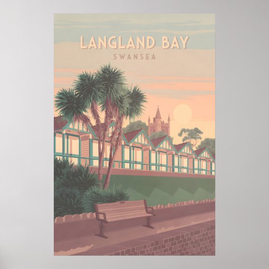 Langland Bay Swansea Zeereis Poster (Voorkant)