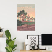 Langland Bay Swansea Zeereis Poster (Thuiskantoor)