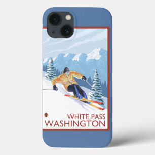 Langlauf-skiër - White Pass, Washington Case-Mate iPhone Case