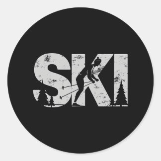 Langlaufen Cool Skiën Nordic Skiër Vrouwen Ronde Sticker