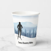 Langlaufen Design Paper Cup Papieren Bekers (Achterkant)