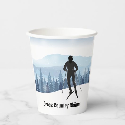 Langlaufen Design Paper Cup Papieren Bekers (Voorkant)