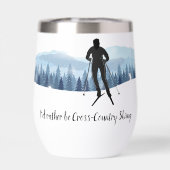 langlaufen ontwerp thermische wijn tumbler (Achterkant)