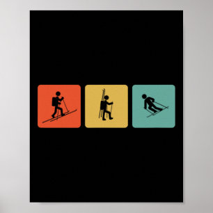 Langlaufen Vintage Ski-tochten Ski Bergbeklimmer Poster