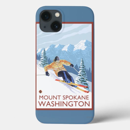 Langlaufskiër downhill - Mount Spokane, Case-Mate iPhone Case (Achterkant)