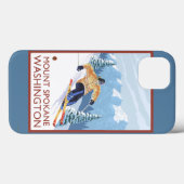 Langlaufskiër downhill - Mount Spokane, Case-Mate iPhone Case (Achterkant (horizontaal))