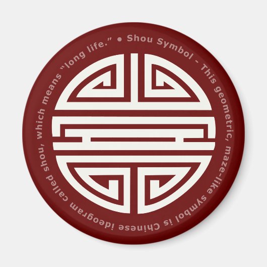 Langlevendigheid | Geweldige Chinees karakter Magneet (Voorkant)