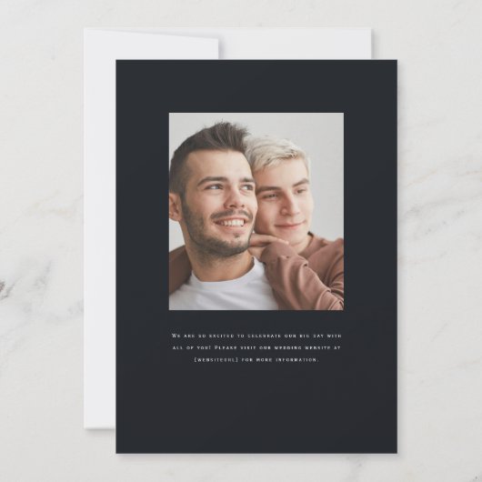 Langley bruiloft uitnodiging twee bruidegoms (Achterkant)