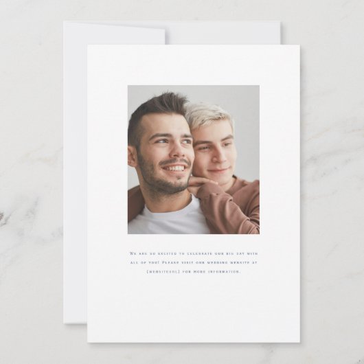 Langley bruiloft uitnodiging twee bruidegoms (Achterkant)