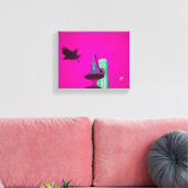 Langley Crow Light Post Bright Roze Kunst Canvas Afdruk (Insitu (Woonkamer))