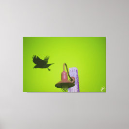 Langley Crow op lichtpaal serie #5 Canvas Afdruk