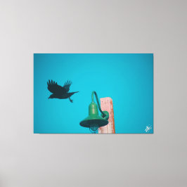 Langley Crow op Light Post Series #10 Canvas Afdruk