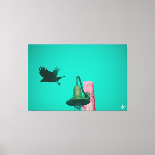 Langley Crow op Light Post Series #11 Canvas Afdruk (Voorkant)