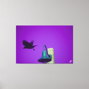 Langley Crow op Light Post Series #1 Canvas Afdruk