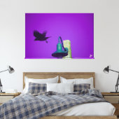 Langley Crow op Light Post Series #1 Canvas Afdruk (Insitu (Slaapkamer))