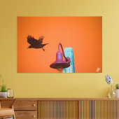 Langley Crow op Light Post Series #2 Canvas Afdruk (Insitu (Woonkamer))