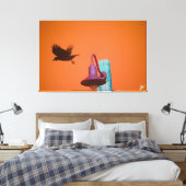 Langley Crow op Light Post Series #2 Canvas Afdruk (Insitu (Slaapkamer))