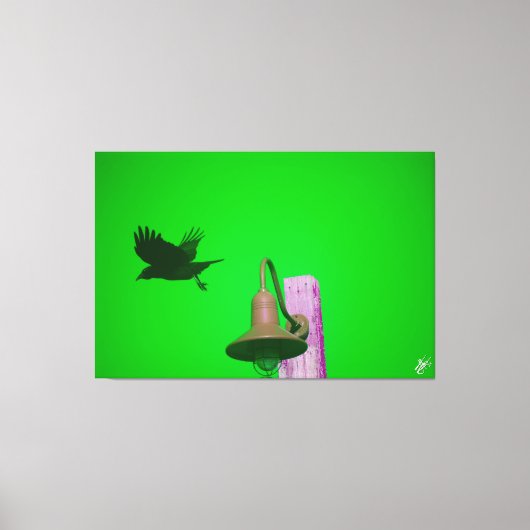 Langley Crow op Light Post Series #9 Canvas Afdruk (Voorkant)