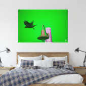 Langley Crow op Light Post Series #9 Canvas Afdruk (Insitu (Slaapkamer))