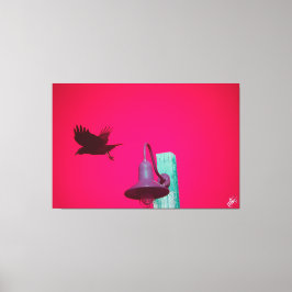 Langley Kraai op Lichtpaal Serie #6 Canvas Afdruk