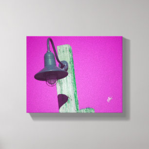 Langley lantaarnpaal magenta groene kleur kunst canvas afdruk