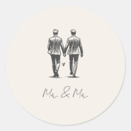 Langley Mr. & Mr. Wedding Ronde Sticker