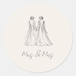 Langley Mrs. Wedding Ronde Sticker