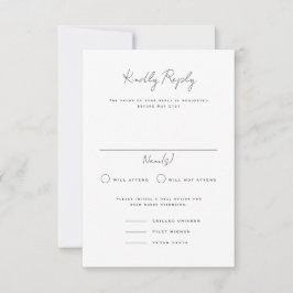 Langley Portrait Wedding RSVP Kaart