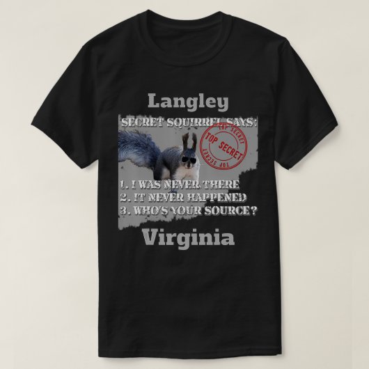 Langley, Virginia Secret Squirrel Design op voorzi T-shirt (Design voorkant)